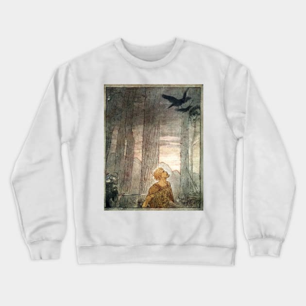 Siegfried's death - Arthur Rackham Crewneck Sweatshirt by forgottenbeauty